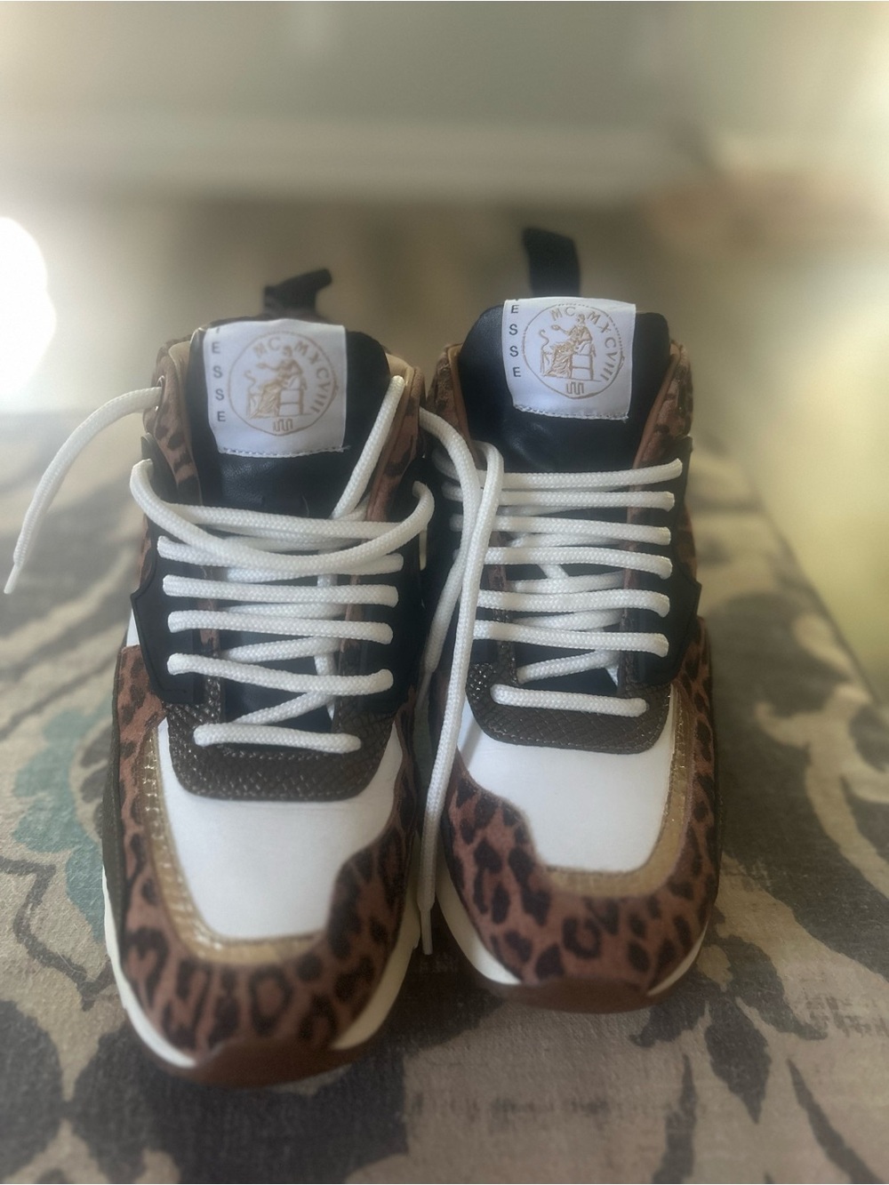 EsseutEsse Suede Animal Print Sneakers.